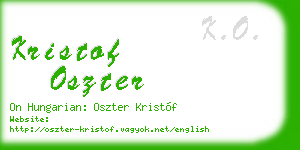 kristof oszter business card