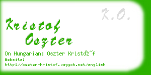 kristof oszter business card